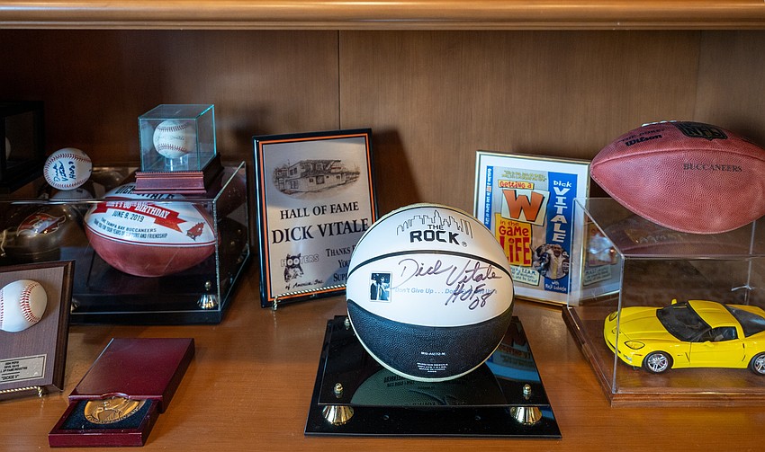 Vitale’s home office showcases a curated trove of awards, signed balls and mementos — reminders of a career built on heart, hustle and a whole lot of history.