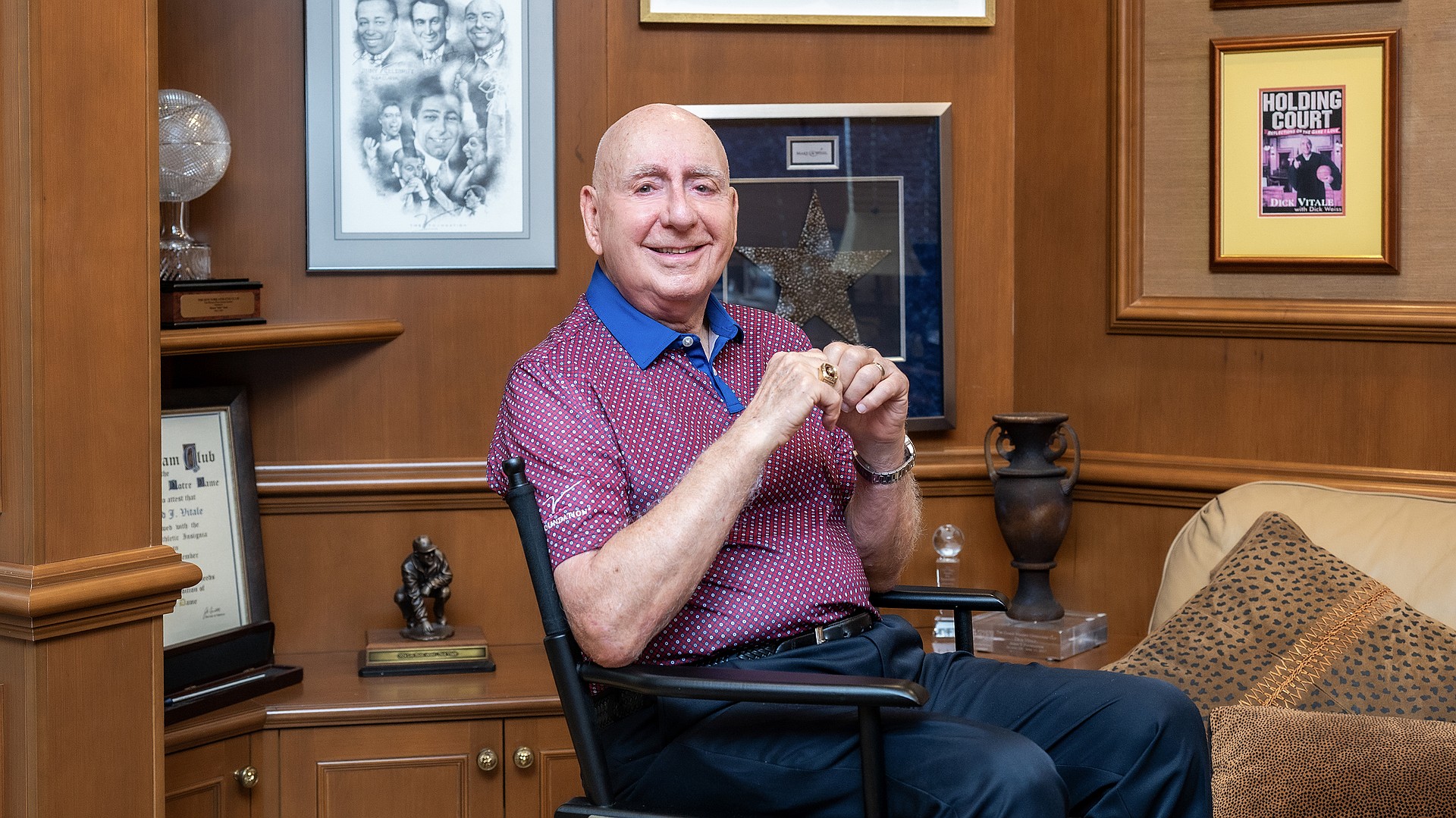 Dick Vitale in his Lakewood Ranch office, surrounded by a lifetime of achievements — and still chasing new goals.
